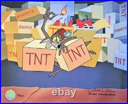 Chuck Jones Wile E. Coyote Hand Signed 32/200 painted Looney Tunes sericel
