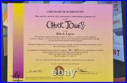 Chuck Jones Wile E. Coyote Hand Signed 32/200 painted Looney Tunes sericel