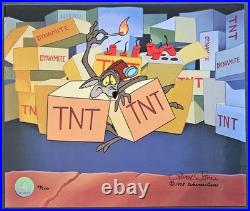 Chuck Jones Wile E. Coyote Hand Signed 32/200 painted Looney Tunes sericel