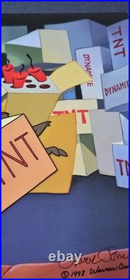 Chuck Jones Wile E. Coyote Hand Signed 32/200 painted Looney Tunes sericel