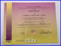 Chuck Jones Wile E Coyote Roadrunner Signed LE 96/201 Animation Cel Cell COA
