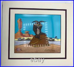 Chuck Jones Wile E Coyote Roadrunner Signed LE 96/201 Animation Cel Cell COA