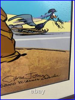 Chuck Jones Wile E Coyote Roadrunner Signed LE 96/201 Animation Cel Cell COA