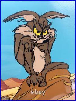 Chuck Jones Wile E Coyote Roadrunner Signed LE 96/201 Animation Cel Cell COA