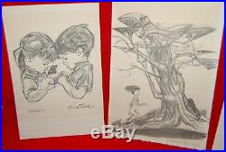 Chuck Jones signed 6 Life Art Drawings Collectables + 6 PSA certs Ltd. FREE S/H