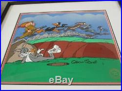 Chuck Jones signed Bugs Bunny The Great Chase limited edition cel 1983