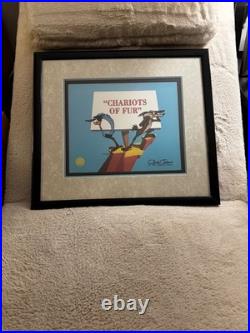 Chuck Jones signed Chariots of Fur Signed Ltd Ed Animation Cel #462/500 withCOA Chuck Jones signed Chariots of Fur Signed Ltd Ed Animation Cel #462/500 withCOA