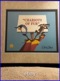 Chuck Jones signed Chariots of Fur Signed Ltd Ed Animation Cel #462/500 withCOA