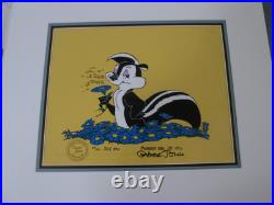 Chuck Jones signed Pepe Le Pew 1982 limited edition cel 100 made Pepe in Flowers
