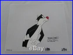 Chuck Jones signed Sylvester production Cel Father of the Bird signed twice