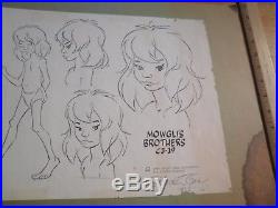 Chuck Jones signed The Jungle Book Mowgli's brothers study drawings print 1975