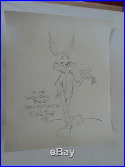 Chuck Jones signed and drawn Bugs Bunny cel Drawing large image