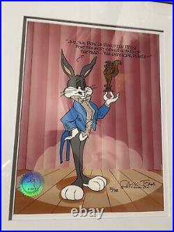 Chuck Jones signed & framedPewlitzer Prize Bugs B. Looney Tunes cell #32/750