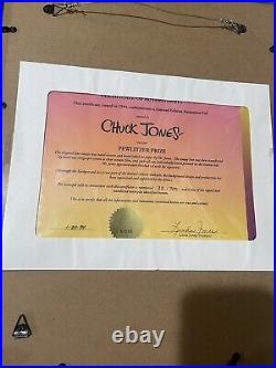 Chuck Jones signed & framedPewlitzer Prize Bugs B. Looney Tunes cell #32/750