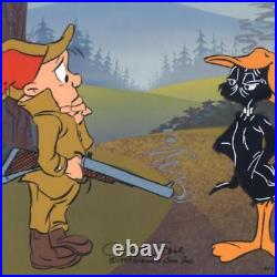 Chuck Jones signed limited edition sericel Daffy And Elmer Beakhead COA