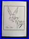 Chuck jones drawing and painting on old paper signed stamped vintage