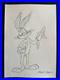 Chuck jones drawing and painting on old paper signed stamped vintage