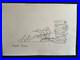 Chuck jones drawing and painting on old paper signed stamped vintage