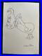Chuck jones drawing and painting on old paper signed stamped vintage