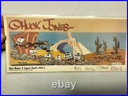 Chuck jones road runner and coyote fanatic 8071-2 Promo Art Clip Autographed