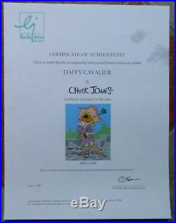 DAFFY CAVALIER Hand Signed Chuck Jones. Ltd. Ed. Cel Daffy Duck Looney Tunes