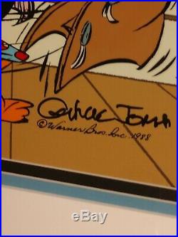 DAFFY DUCK 1988 animation cel signed and numbered by CHUCK JONES