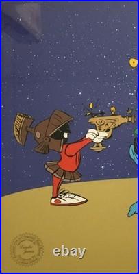 DUCK DODGERS Animation Cel Daffy Marvin K-9 L/E S/N Chuck Jones Custom Framed