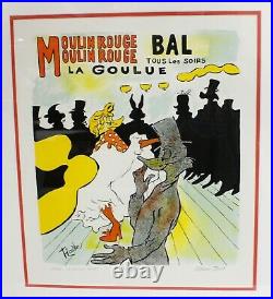 Daffe Le Moulin Rouge La Goulue By Chuck Jones Signed Framed Ltd Edition Litho