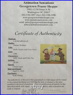 Daffy Duck Chuck Jones Cel Signed Porky Limited Edition Art Friar Looney Tunes