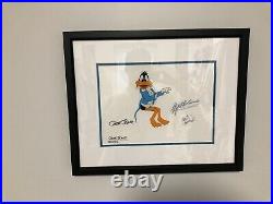 Daffy Duck Original Production Cel, Signed Chuck Jones, Mel Blanc, Friz Freeleng