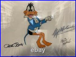 Daffy Duck Original Production Cel, Signed Chuck Jones, Mel Blanc, Friz Freelong