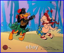 Daffy Duck & Porky Pig Hula-Lei-Lei Ltd. Ed. Cel 28/100 Signed by Chuck Jones