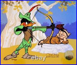 Daffy Duck & Porky Pig Robin Hood, Bow and Error Cel 500/500 Chuck Jones Signed