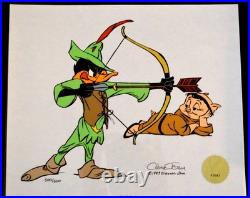 Daffy Duck & Porky Pig Robin Hood, Bow and Error Cel 500/500 Chuck Jones Signed