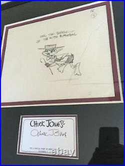 Daffy Duck Production Drawing Signed Chuck Jones with COA Framed