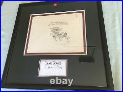 Daffy Duck Production Drawing Signed Chuck Jones with COA Framed