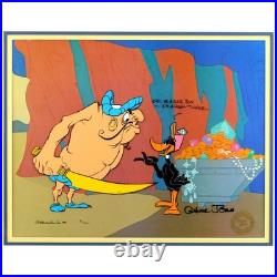 Daffy Duck and Hassan Chuck Jones Cel Call Me A Cab Animation Signed Art