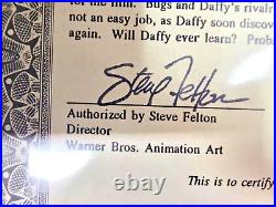 Daffy Duck signed By Chuck Jones Gremlins 2 Production cell