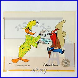 Daffy Sherlock Yosemite Sam Chuck Jones Signed Cel Limited Art Looney Tunes Duck