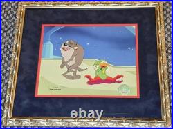 Dafyy Duck And Tazmanian Devil Production Cel Signed By Chuck Jones Seal Coa