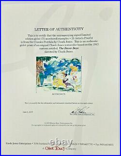Dover Boys Chuck Jones Signed Looney Tunes Print 42/75 COA