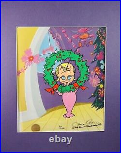 Dr. Seuss' Grinch Christmas Cindy Lou Who LE Cel Signed by Chuck Jones #81/222
