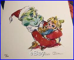 Dr. Seuss Grinch & Cindy Lou Who Limited Edition Print Signed by Chuck Jones