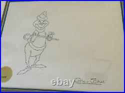 Dr Seuss'How the Grinch Stole Christmas' Drawing Signed Chuck Jones COA Framed