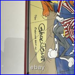 EXIT STAGE RIGHT Chuck Jones Cel Bugs and Daffy Duck Looney Tunes Cell REFRAMED