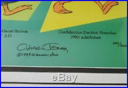 FRAMED & Matted Chuck Jones SIGNED'Evolution of Daffy' Limited Edition Sericel