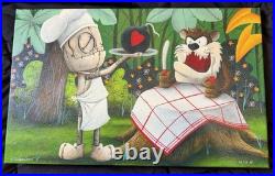 Fabio Napoleoni X Chuck jones Well Done Love Bomb AP Rare Taz+Marcenivo Signed