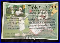 Fabio Napoleoni X Chuck jones Well Done Love Bomb AP Rare Taz+Marcenivo Signed