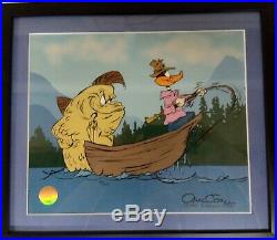 Fish Tale Limited Edition Cel SIGNED #'d Chuck Jones Daffy Duck Fishing with COA