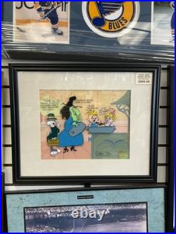 Framed Chuck Jones Cel Bugs And Witch Hazel Truant Officer Cel Signed
